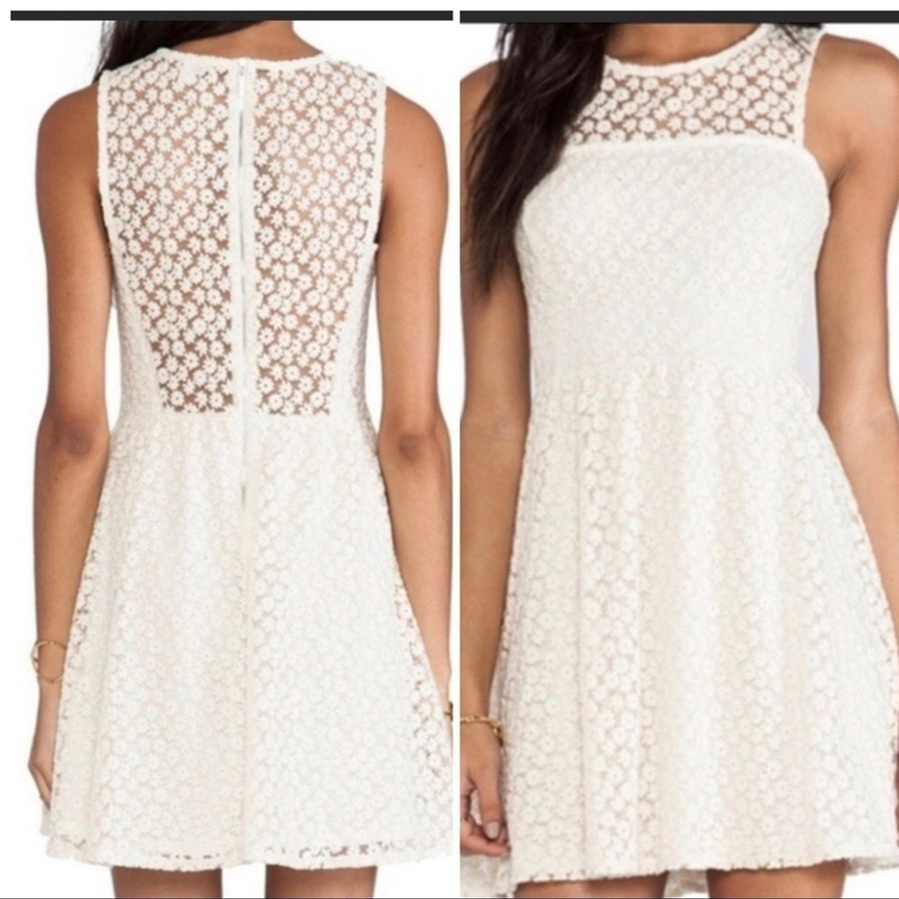 Ella Moss Taylor Embroidered mesh sleeveless Fit/flare dress size xs